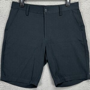1764 Chino Golf Short Mens 30 Black Flat Front Pocket Stretch Athletic Comfort